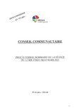 Procès-verbal sommaire du conseil communautaire du lundi 29 mars 2021