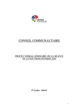 Procès-verbal sommaire du conseil communautaire du lundi 03 fevrier 2020 - Version accessible