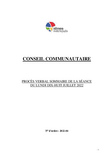 Procès-verbal sommaire du conseil communautaire du lundi 18 juillet 2022 - Version accessible