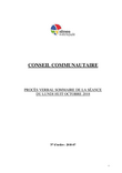 Procès-verbal sommaire du conseil communautaire du lundi 8 octobre 2018 - Version accessible