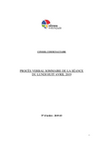 Procès-verbal sommaire du conseil communautaire du lundi 8 avril 2019 - Version accessible