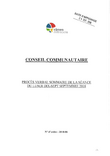 Procès-verbal sommaire du conseil communautaire du lundi 17 septembre 2018