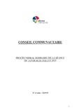 Procès-verbal sommaire du conseil communautaire du lundi 8 juillet 2019