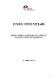 Procès-verbal sommaire du conseil communautaire du lundi 27 mars 2017