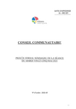 Procès-verbal sommaire du conseil communautaire du mardi 25 mai 2021