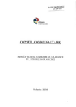 Procès-verbal sommaire du conseil communautaire du lundi 15 mai 2023