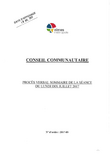 Procès-verbal sommaire du conseil communautaire du lundi 10 juillet 2017