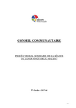 Procès-verbal sommaire du conseil communautaire du lundi 22 mai 2017