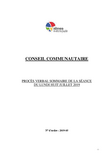 Procès-verbal sommaire du conseil communautaire du lundi 8 juillet 2019 - Version accessible