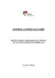 Procès-verbal sommaire du conseil communautaire du lundi 14 novembre 2016