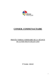 Procès-verbal sommaire du conseil communautaire du lundi 09 juillet 2018 - Version accessible