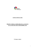 Procès-verbal sommaire du conseil communautaire du lundi 19 septembre 2016