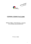 Procès-verbal sommaire du conseil communautaire du lundi 4 février 2019