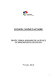 Procès-verbal sommaire du conseil communautaire du mercredi 8 juillet 2020 - Version accessible
