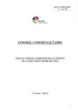 Procès-verbal sommaire du conseil communautaire du lundi 23 mai 2022