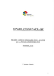 Procès-verbal sommaire du conseil communautaire du lundi 14 mai 2018