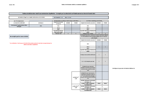 Tableau de déclaration relatif aux nominations équilibrées - Nîmes Métropole