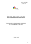 Procès-verbal sommaire du conseil communautaire du lundi 4 avril 2022